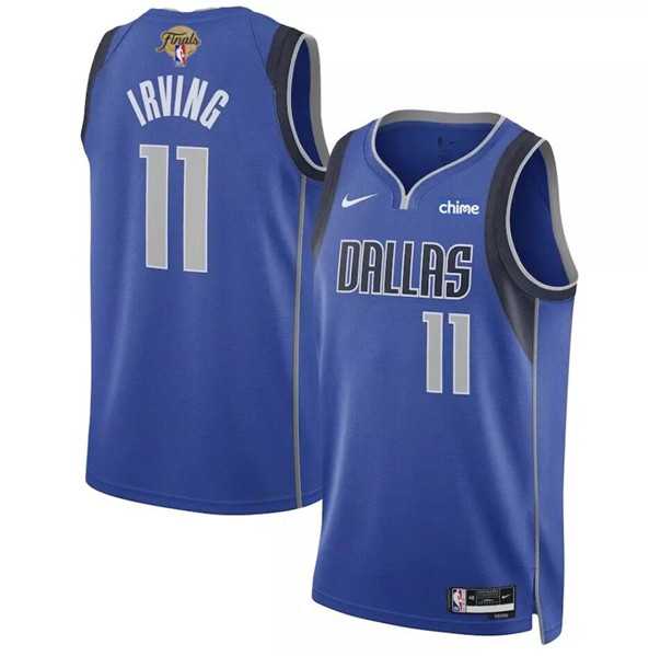 Men%27s Dallas Mavericks #11 Kyrie Irving Blue 2024 Finals Icon Edition Stitched Basketball Jersey Dzhi->dallas mavericks->NBA Jersey